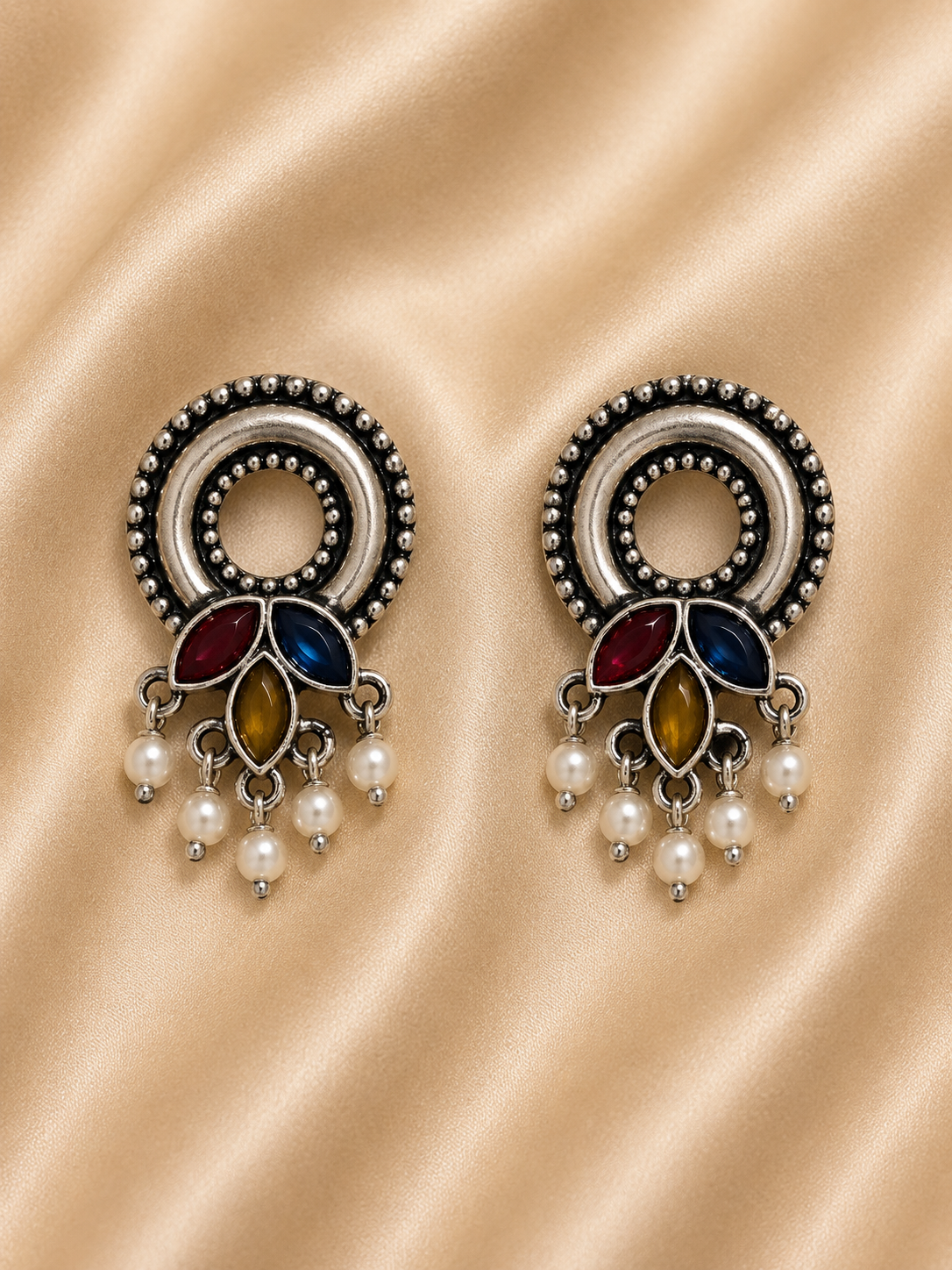 Crescent Pearl Statement Earrings
