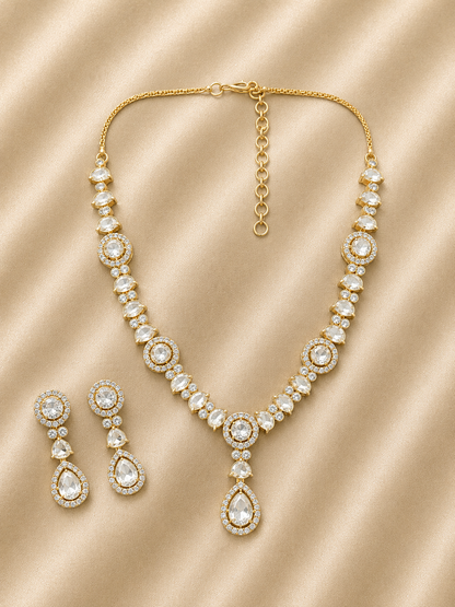 Noor Crystal AD Necklace Set