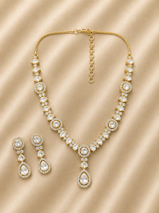 Noor Crystal AD Necklace Set