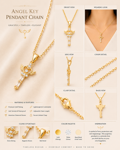 Celestial Heart Key Necklace