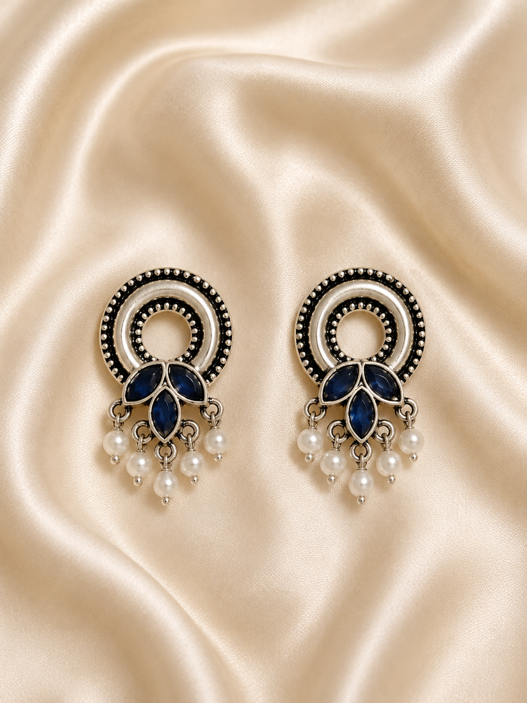 Crescent Pearl Statement Earrings