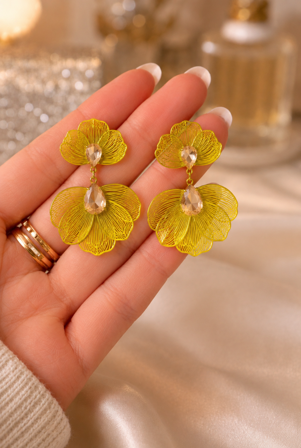 Neon Petal Glow Earrings