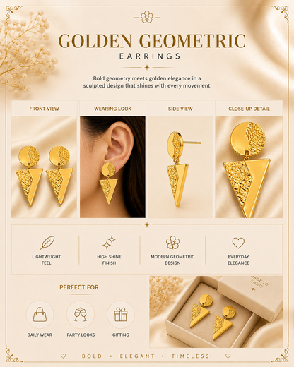Golden Geo Luxe Earrings