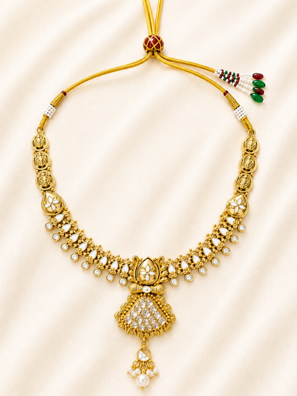 Rajsi Pearl Kundan Necklace Set