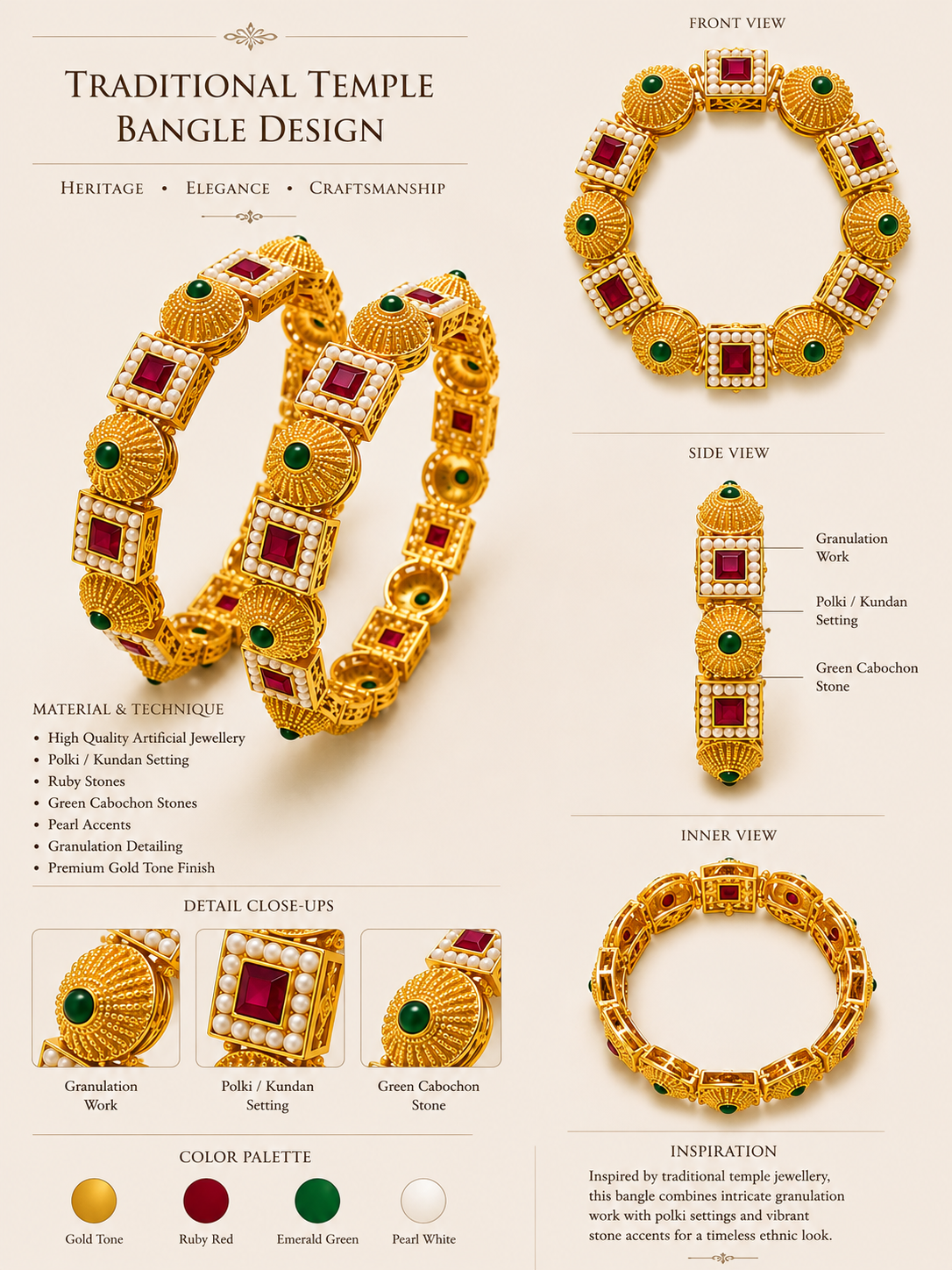 Royal Pearl Heritage Bangles