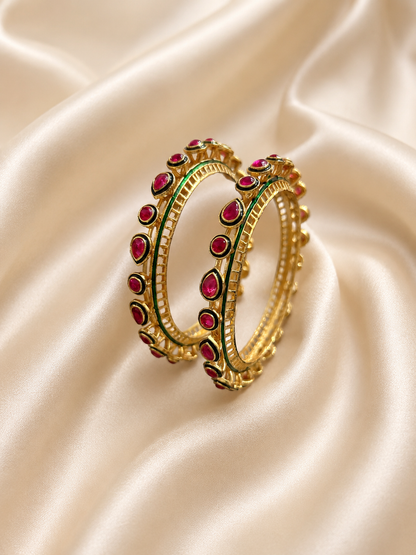 Ruby/crystal-clear Radiance Bangles