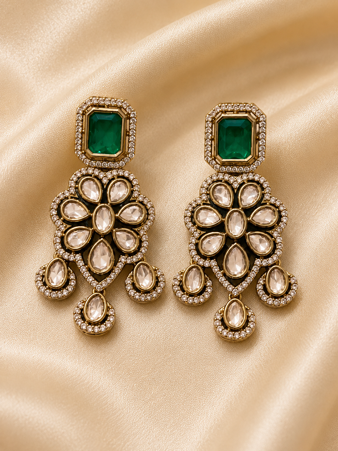 Emerald Royale Kundan Necklace Set