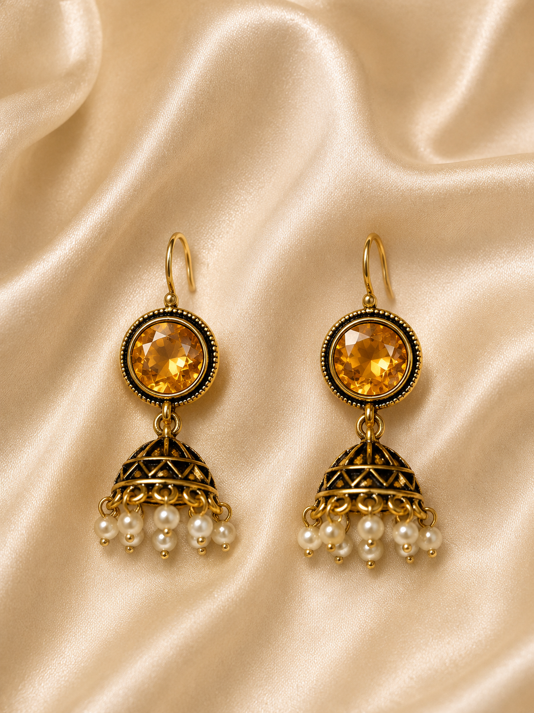 Pearl Bell Jhumki Earrings