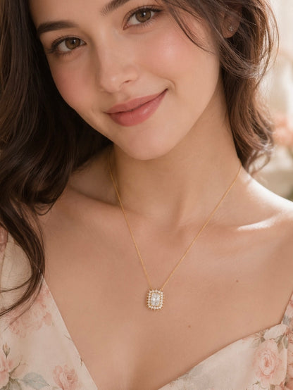 Imperia Radiant Solitaire Pendant Necklace
