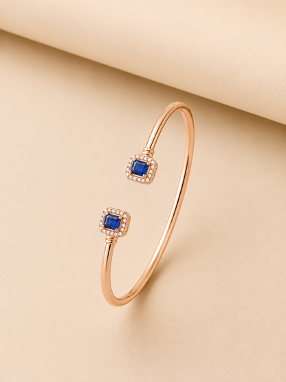 Sapphire Duo Open Cuff Bracelet
