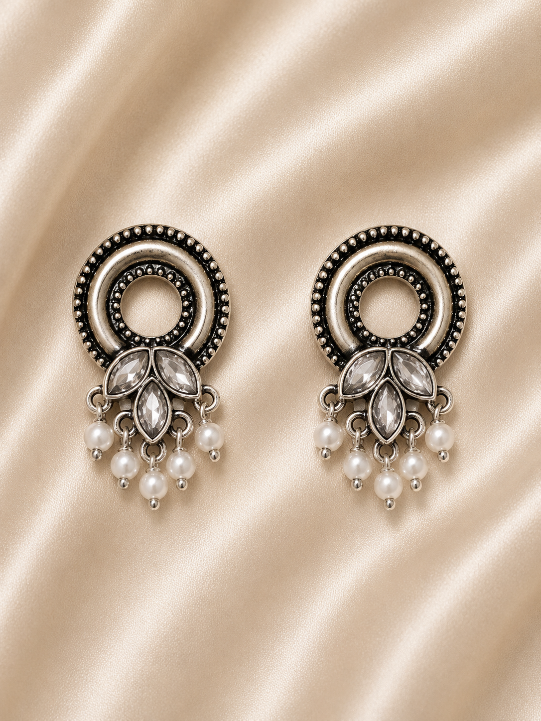 Crescent Pearl Statement Earrings