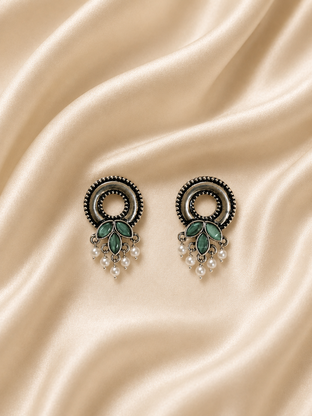Crescent Pearl Statement Earrings