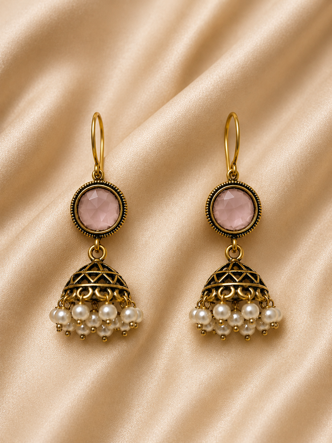 Pearl Bell Jhumki Earrings