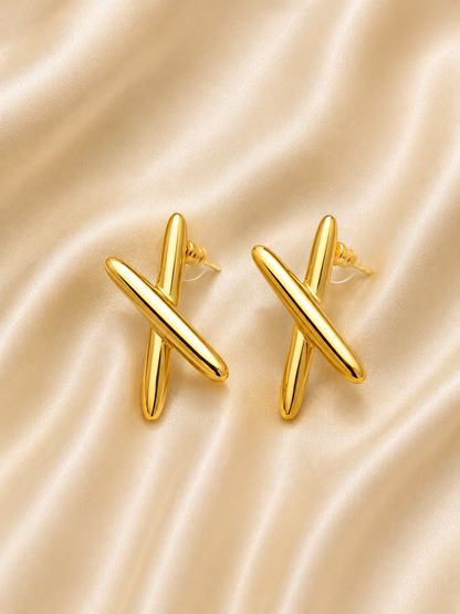 Golden Cross Luxe Earrings