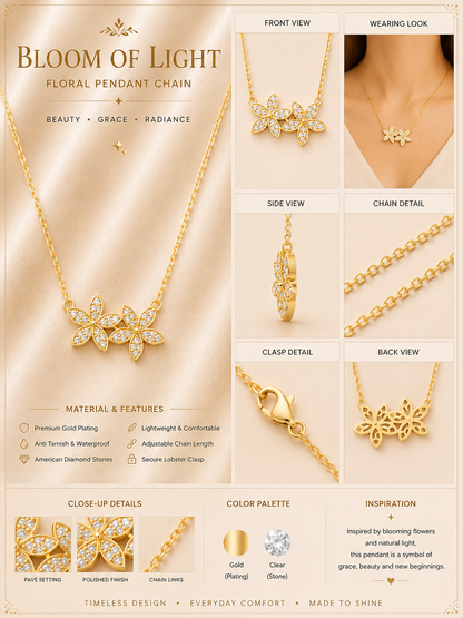 Golden Blossom Crystal Necklace