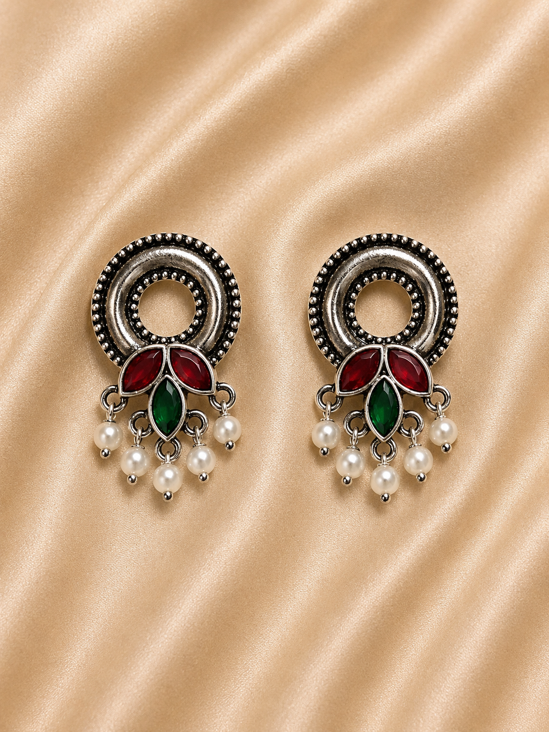 Crescent Pearl Statement Earrings