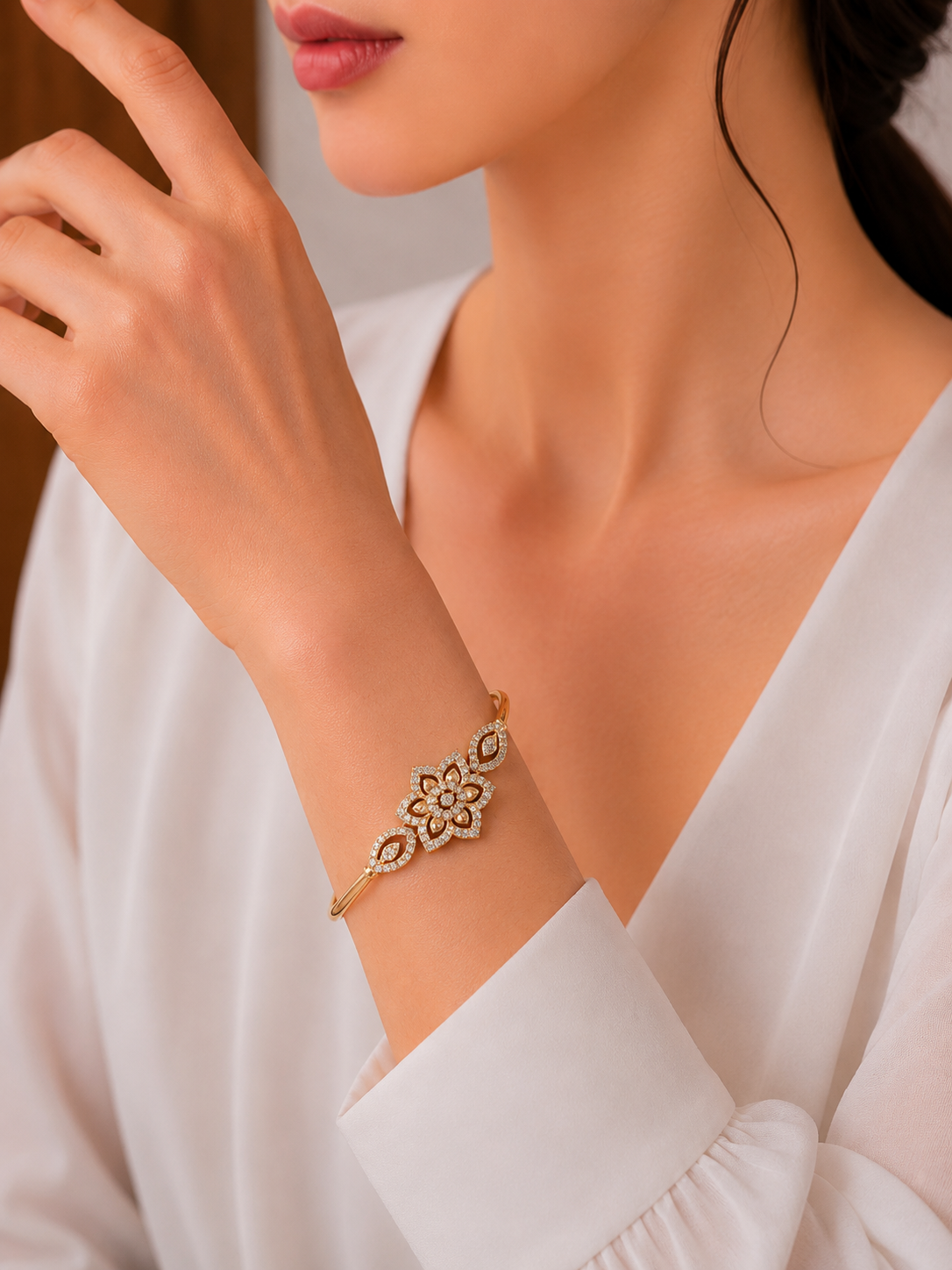 Roselle Bloom Rose Gold Bangle