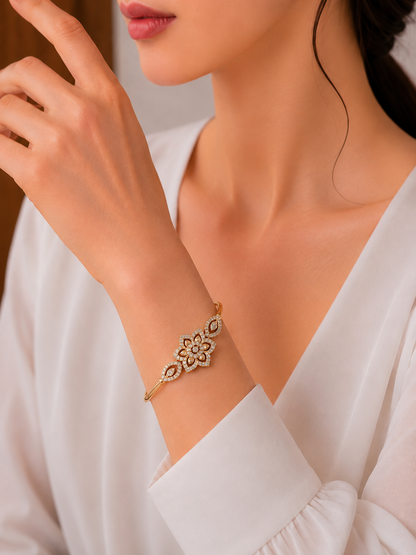 Roselle Bloom Rose Gold Bangle