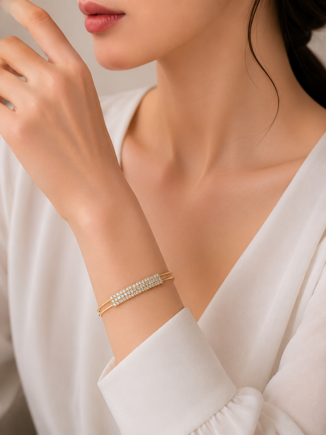 Celeste Radiance Open Cuff Bracelet