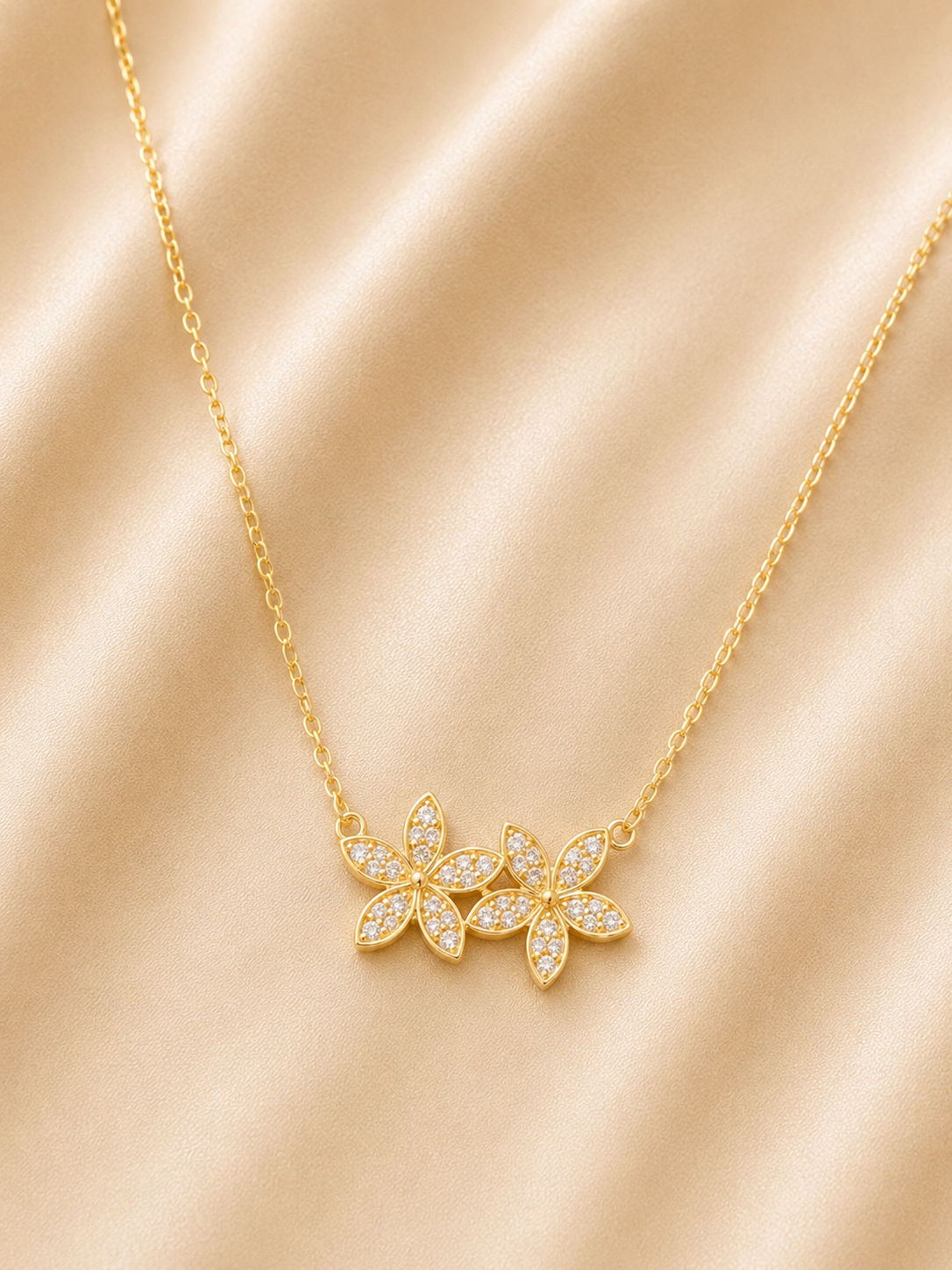 Golden Blossom Crystal Necklace