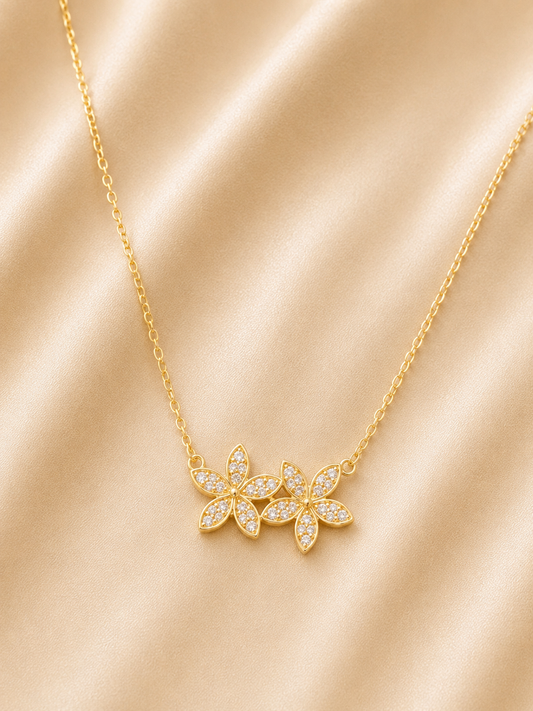 Golden Blossom Crystal Necklace