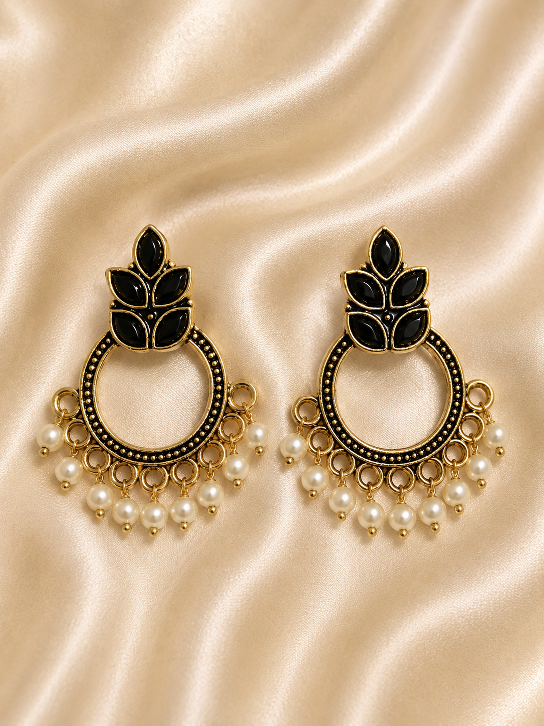Pearl Hoop Statement Earrings