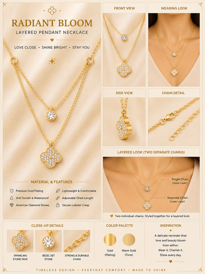 Celeste Duo Clover Necklace
