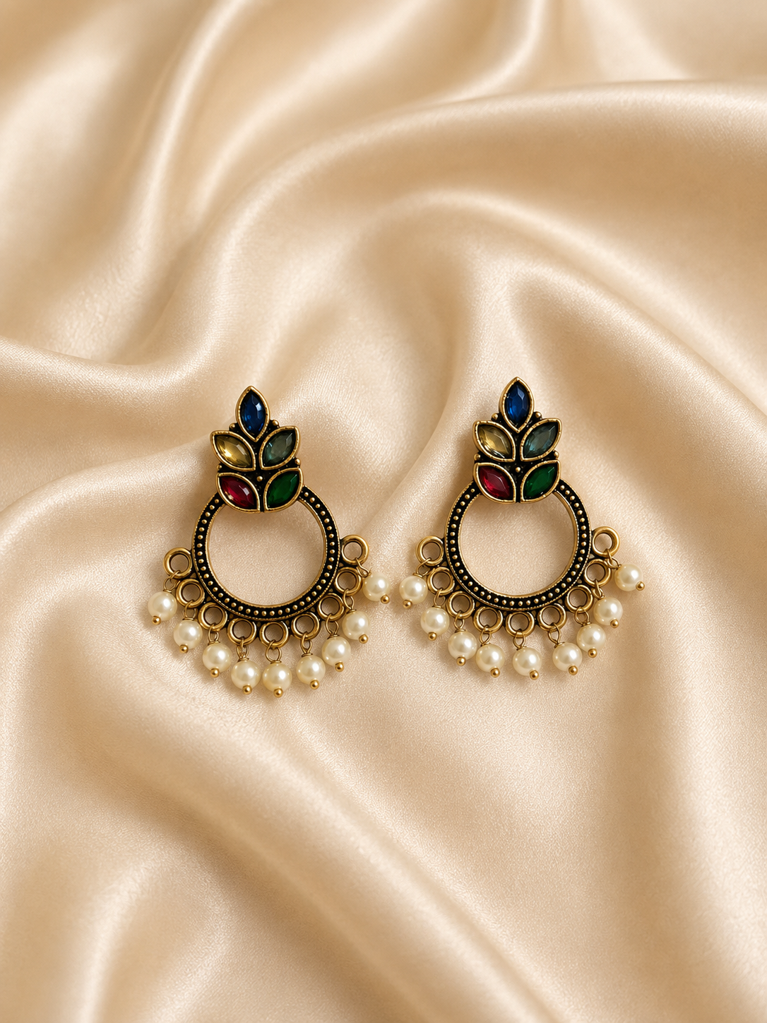 Pearl Hoop Statement Earrings