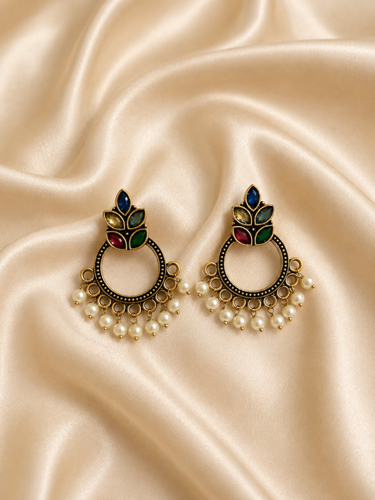 Pearl Hoop Statement Earrings