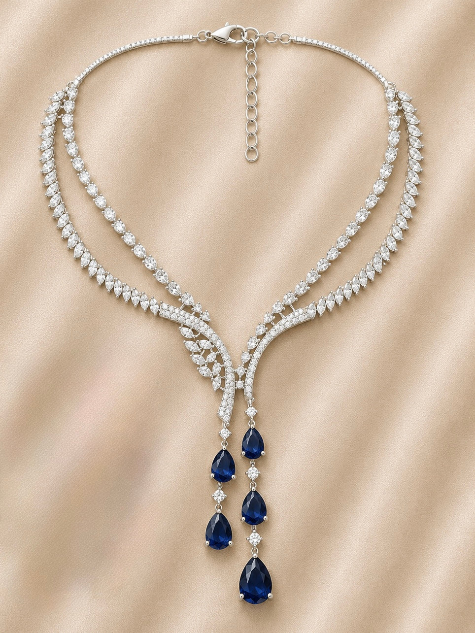 Sapphire Royale Drop Necklace Set