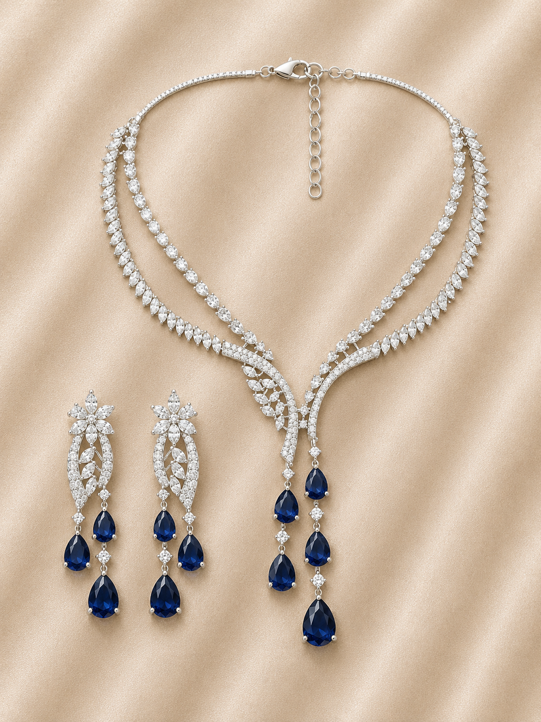 Sapphire Royale Drop Necklace Set