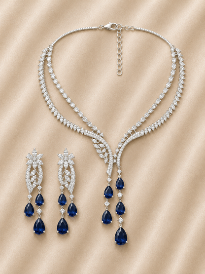 Sapphire Royale Drop Necklace Set
