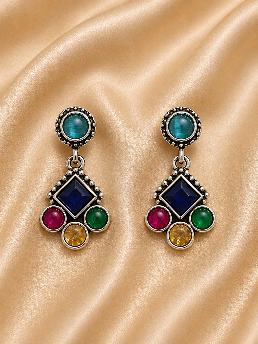Regal Gem Drop Earrings