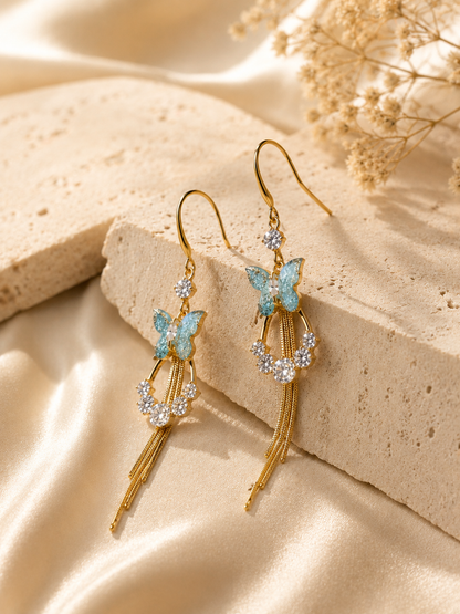 Azure Flutter Tassel Earrings