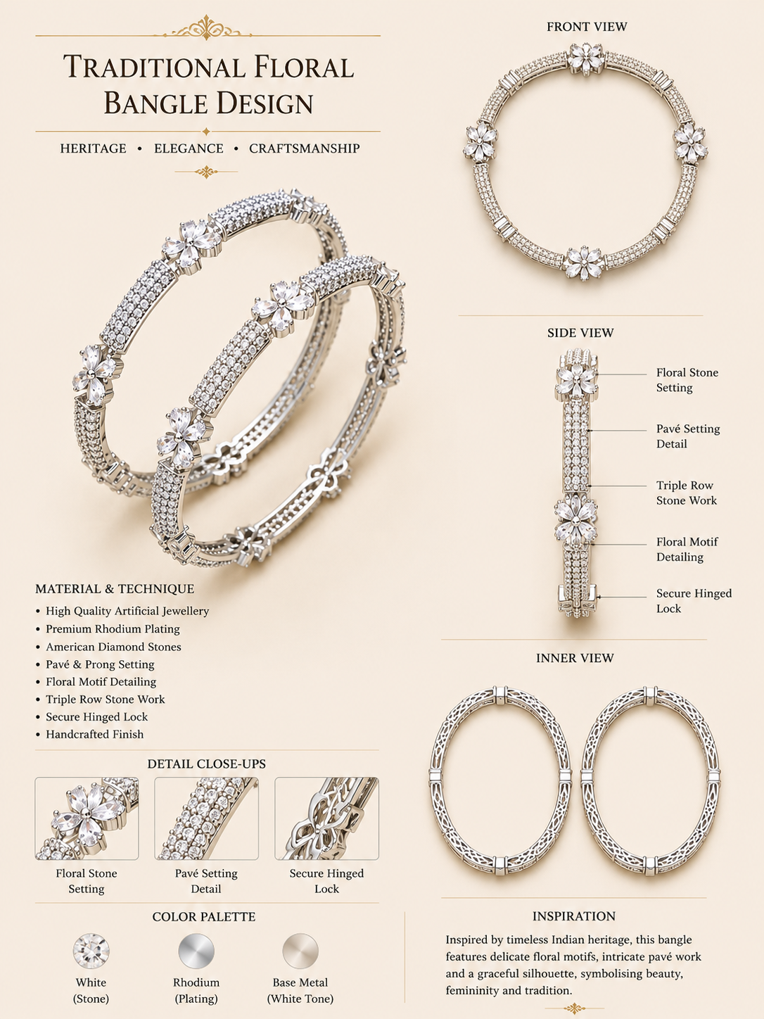 Diamond Blossom Bangles