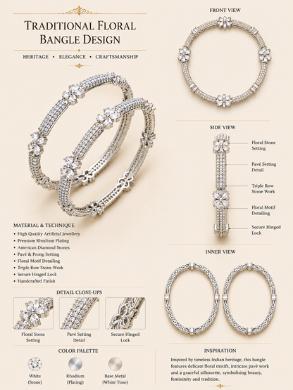 Diamond Blossom Bangles