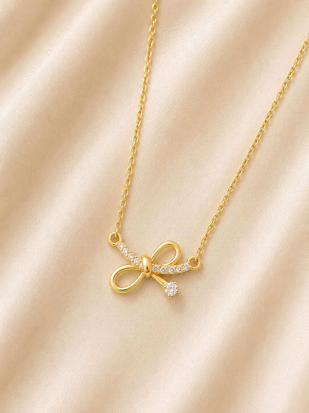 Celestia Bow Diamond Necklace