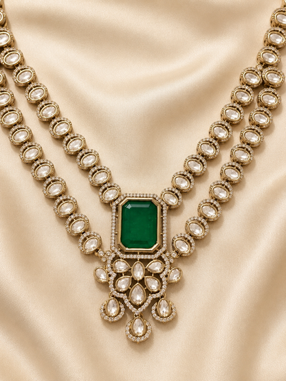Emerald Royale Kundan Necklace Set