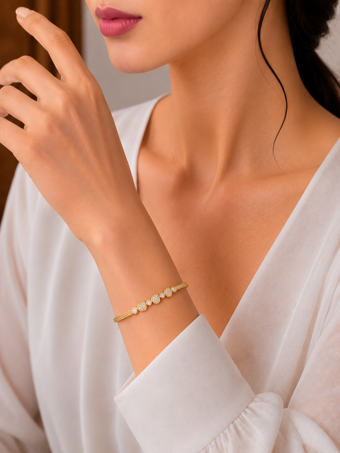 Aurielle Teardrop Grace Bangle