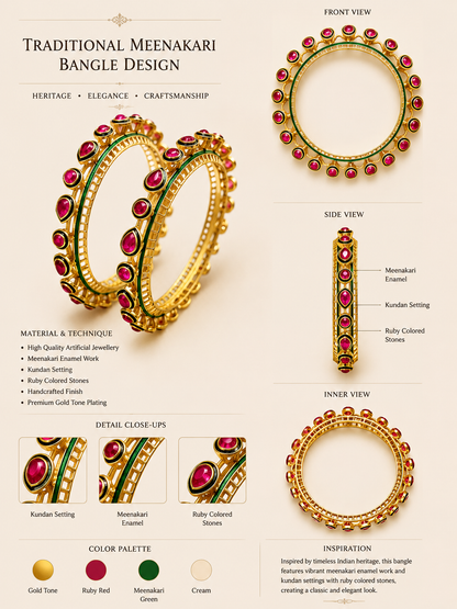 Ruby/crystal-clear Radiance Bangles