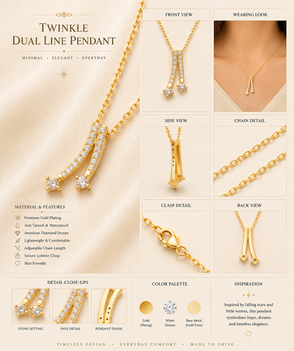 Twin Spark Drop Necklace