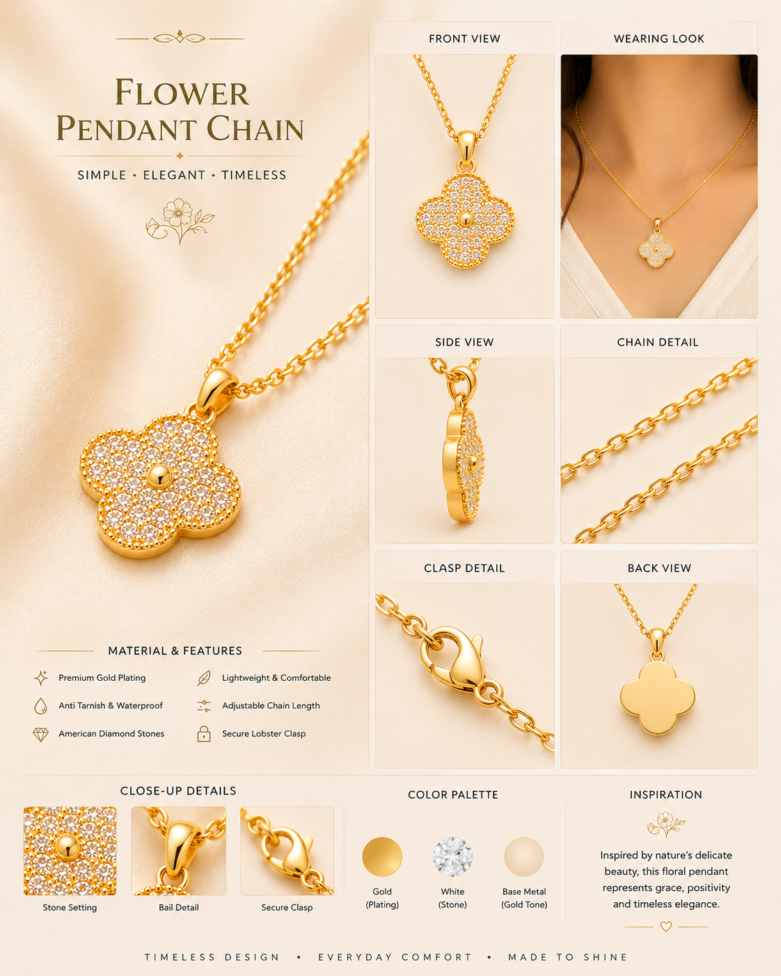 Auréa Clover Charm Necklace