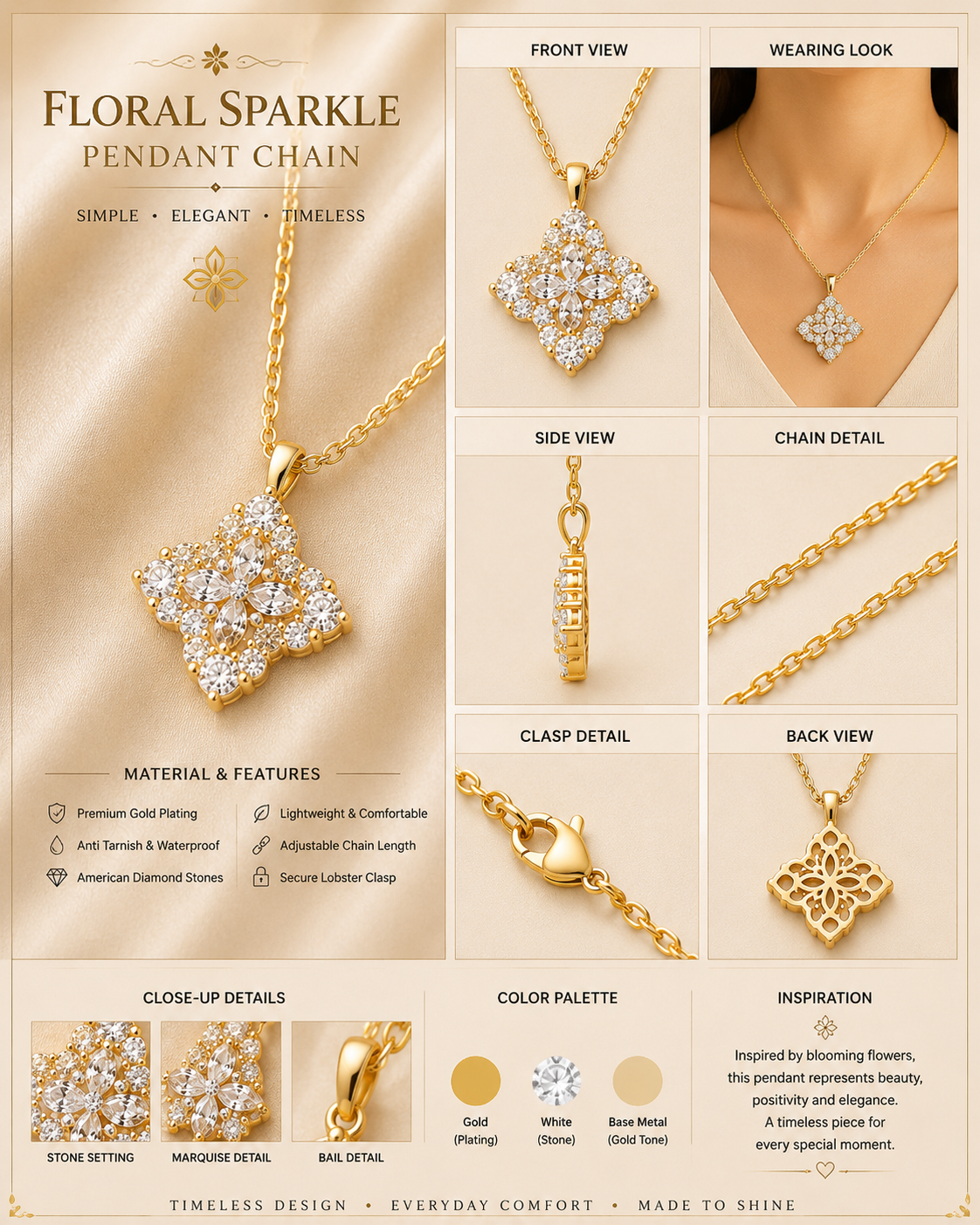 Royal Blossom Crystal Pendant