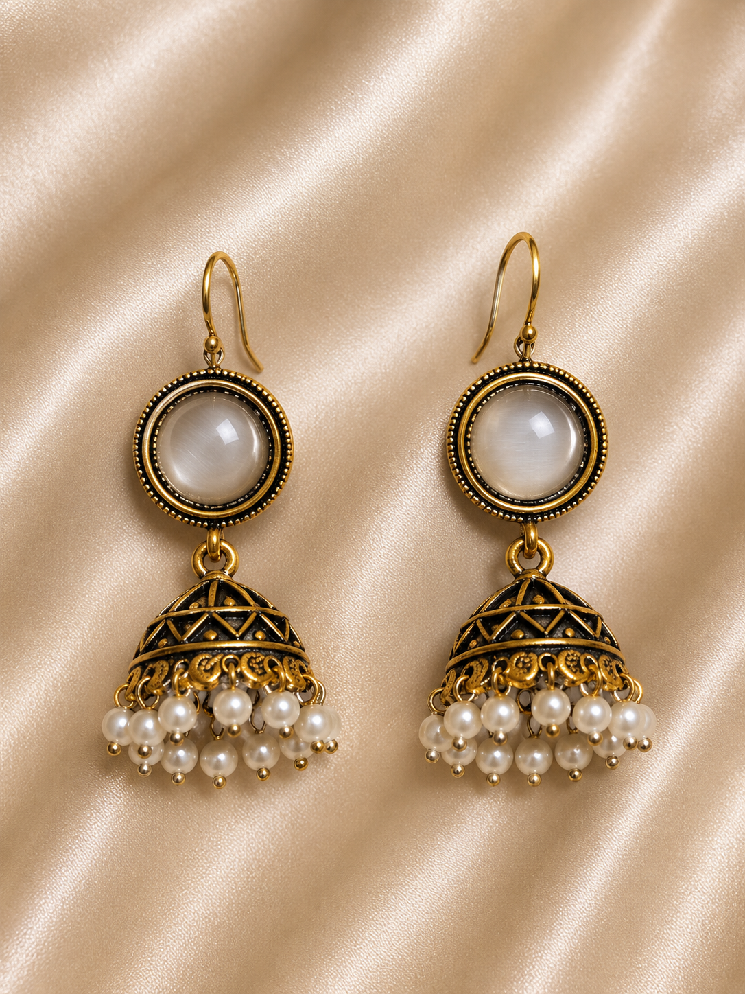 Pearl Bell Jhumki Earrings