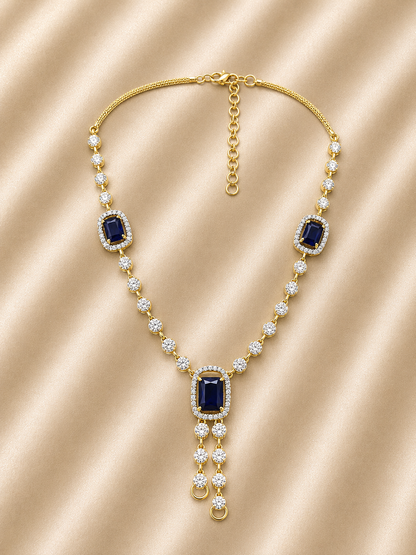 Sapphire Glow AD Necklace Set