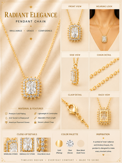 Imperia Radiant Solitaire Pendant Necklace