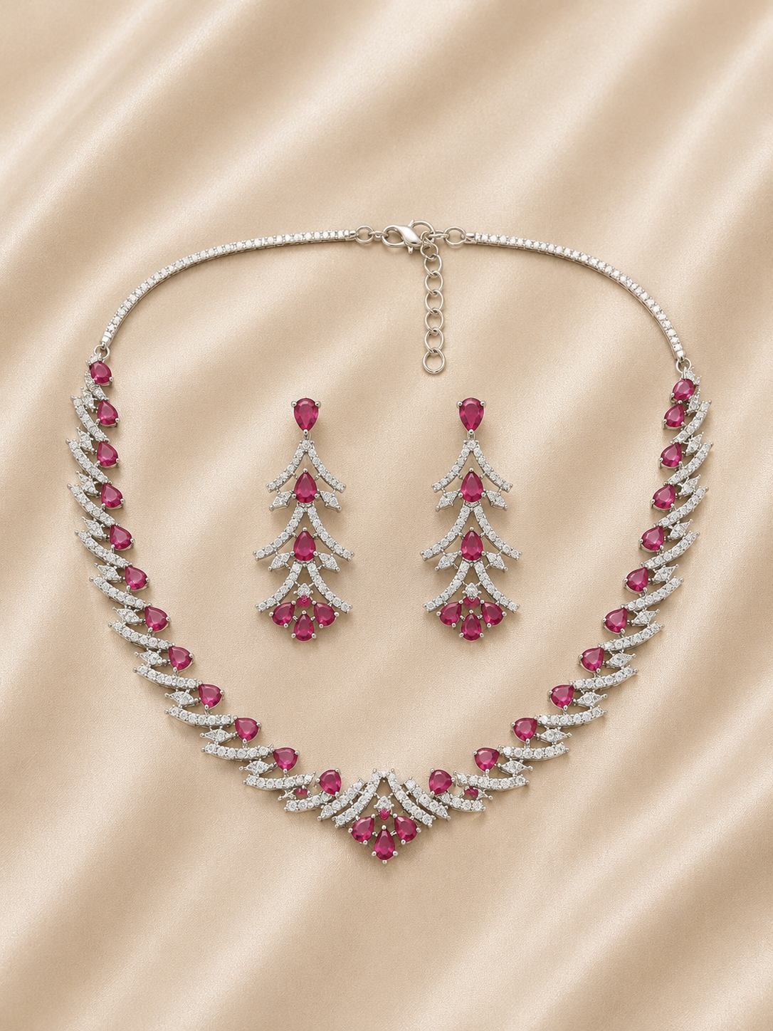Ruby Cascade Luxe Necklace Set