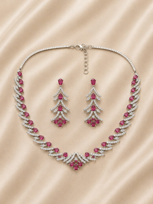 Ruby Cascade Luxe Necklace Set
