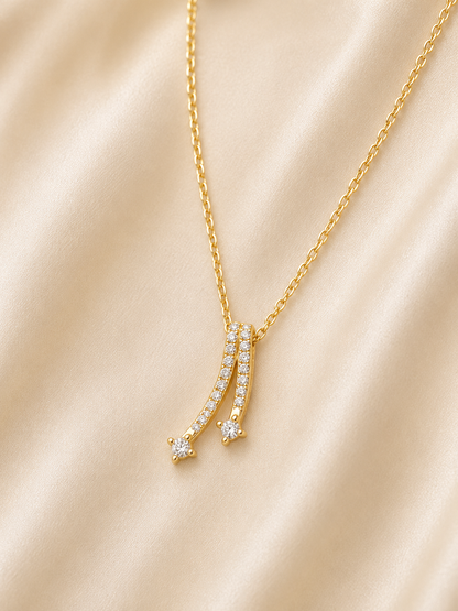 Twin Spark Drop Necklace