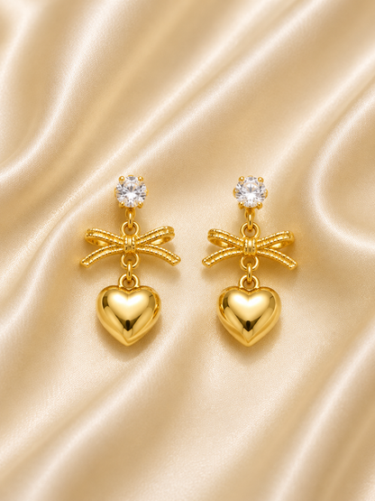 Golden Bow Heart Drops